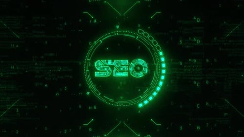 Futuristic Digital HUD Interface with Code Animation