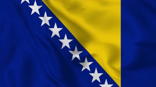 Bosnia and Herzegovina National Flag Waving Loop