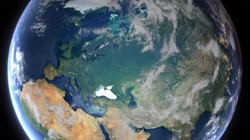 Realistic Earth Zoom In Clouds With Alpha Channel And Borderline Norway Oslo