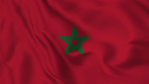 Morocco National Flag Seamless Waving Loop Animation