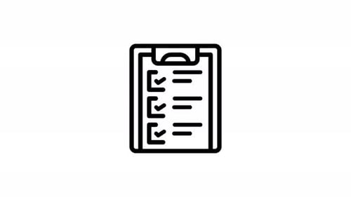 Animated Checklist Complete Line Icon