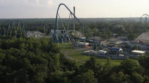 Aerial view of Kings Island Amusement Park, United States.