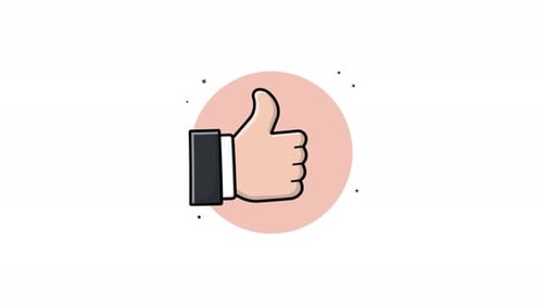 Flat Design Animated Thumbs Up Icon