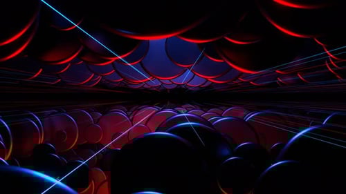 Red And Blue Abstract Circles Shape Movement Background Vj Loop In 4K