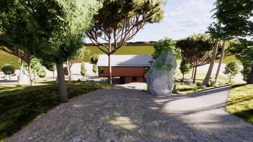 3D Rendered Architectural Fly-Through to a Modern Home
