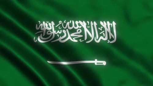 Waving Flag of Saudi Arabia Loop Animation