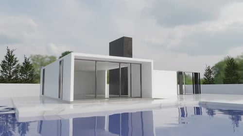 Modern House Build Animation Reveal