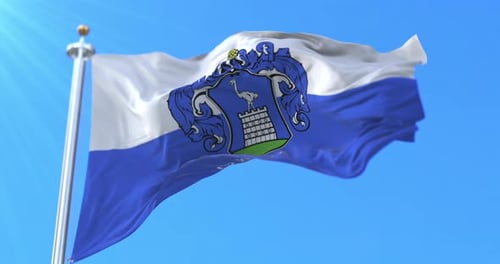 Vas County Hungary Flag Waving Against Blue Sky