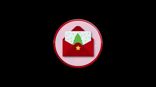 Christmas Letter Circle Icon Loop Animation