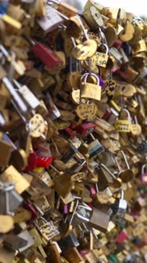 Vertical of The Locks of Love Of Montmartre Paris