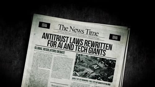 Antitrust Laws Rewritten For Ai And Tech Giants Newspaper Headline Titles