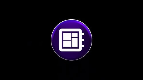 Futuristic 3D Spinning Glowing Grid Icon Animation