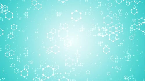 Blaue abstrakte sechseckige Molekülstrukturen Loop V5