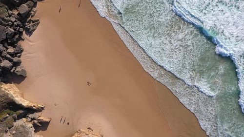 Aerial View of a Pristine Beach and Ocean