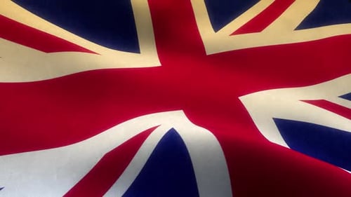 Waving United Kingdom Flag Seamless Loop