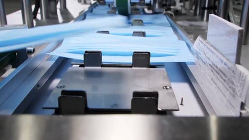 Manufacturing of Disposable Protective Masks at Factory