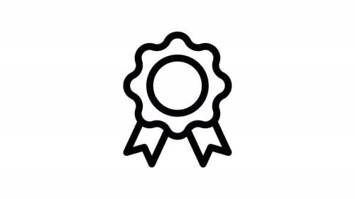 Minimalist Animated Award Ribbon Badge Line Icon