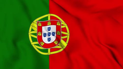 Realistic Waving Portugal Flag Animation