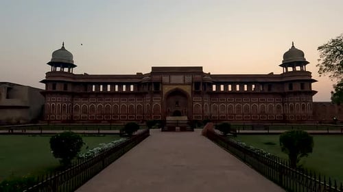Evening view of Jahangiri Mahal at Agra Fort, Agra, Uttar Pradesh, India