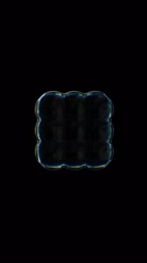 Abstract Iridescent Bubbles Cube Rotation