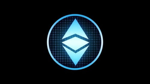 Digital Ethereum Cryptocurrency Logo Reveal Animation