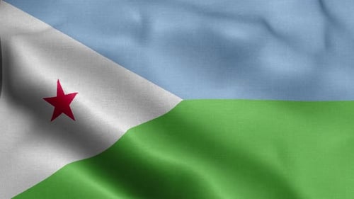 Realistic Waving Flag of Djibouti for National Projects