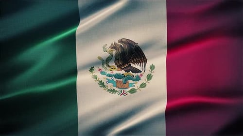 Dynamic Waving Mexican Flag Realistic Seamless Loop Background