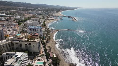Aerial view of Marbella coast, Andalusia, Spain