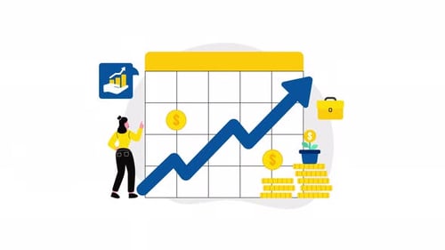 Increase profit animation vector financial growth. Suitable for finance, investment, and success.