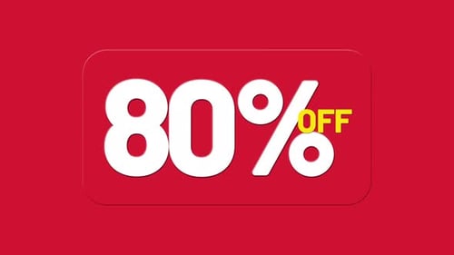 Animated 80% Off Discount Tag