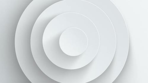 Minimalist Expanding Circles White Abstract Loop Animation