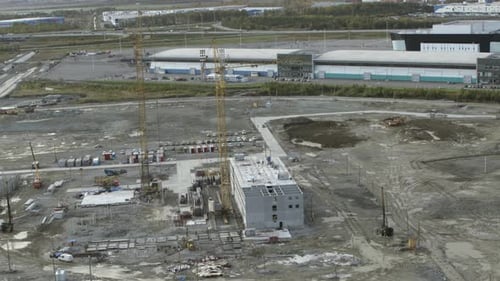 Top View of Construction Site in Countryside