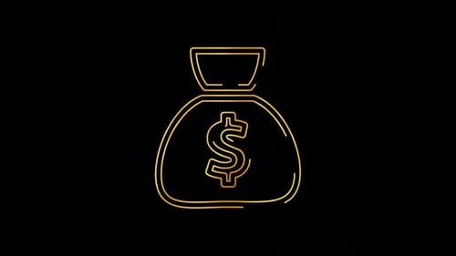 Golden Dollar Bag Line Art Animation