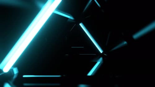 Cyan And Pink Mysterious Flashing Sci Fi Corridor Background VJ Loop In 4K