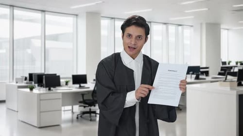Adult Explaining Contract in an Office Environment