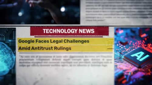 Google fait face à des défis juridiques en raison de décisions antitrust Titre de journal