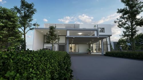 Modern Architectural House Exterior Walkthrough Visualization