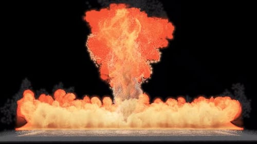 Fire and Dust Tornado on Transparent Background