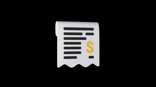 Invoice Receipt 3D Icon Loop