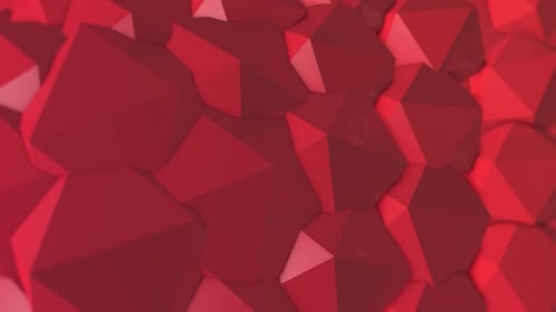 Polygonanimation in kräftigen Rottönen