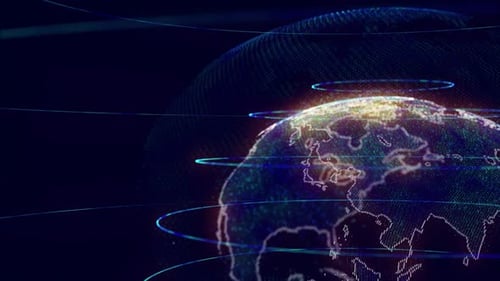 Digitale Erddrehende globale Netzwerkverbindungstechnologie. D 25