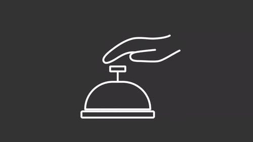 Minimalist Line Art Animation of Hand Ringing Service Bell