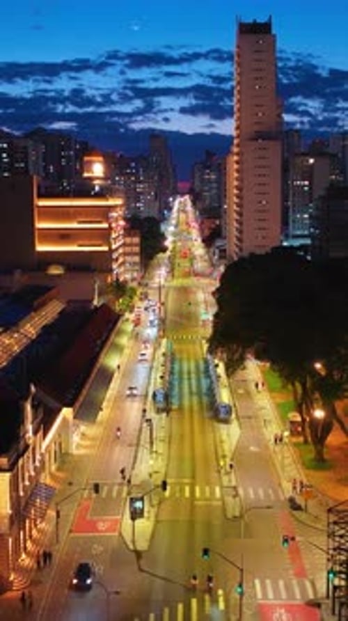 Curitiba Night Horizon Atmosphere Surrounding The Curitiba Skyline.mov