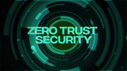 Zero Trust Security Text On Futuristic Cyberspace Background