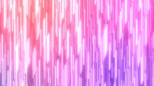 Abstract purple multi-colored glowing flying lines stripes of luminous dots. Video 4k, 60 fps