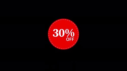 Red 30% OFF Discount Badge Animation