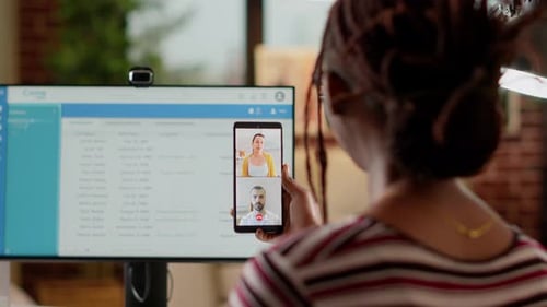 Woman on Video Call Working at Home