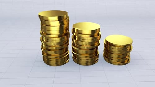 A Pile Of Plain Gold Coins V5