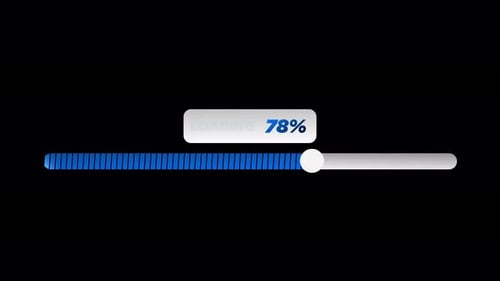 Loading Bar Blue 100 Percent Animation