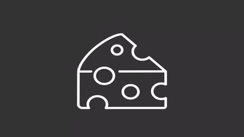 Minimalist Cheese Slice Flat Icon Animation